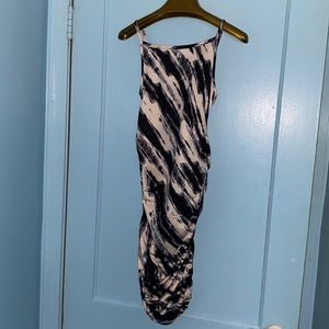 Neutral multicolor midi dress